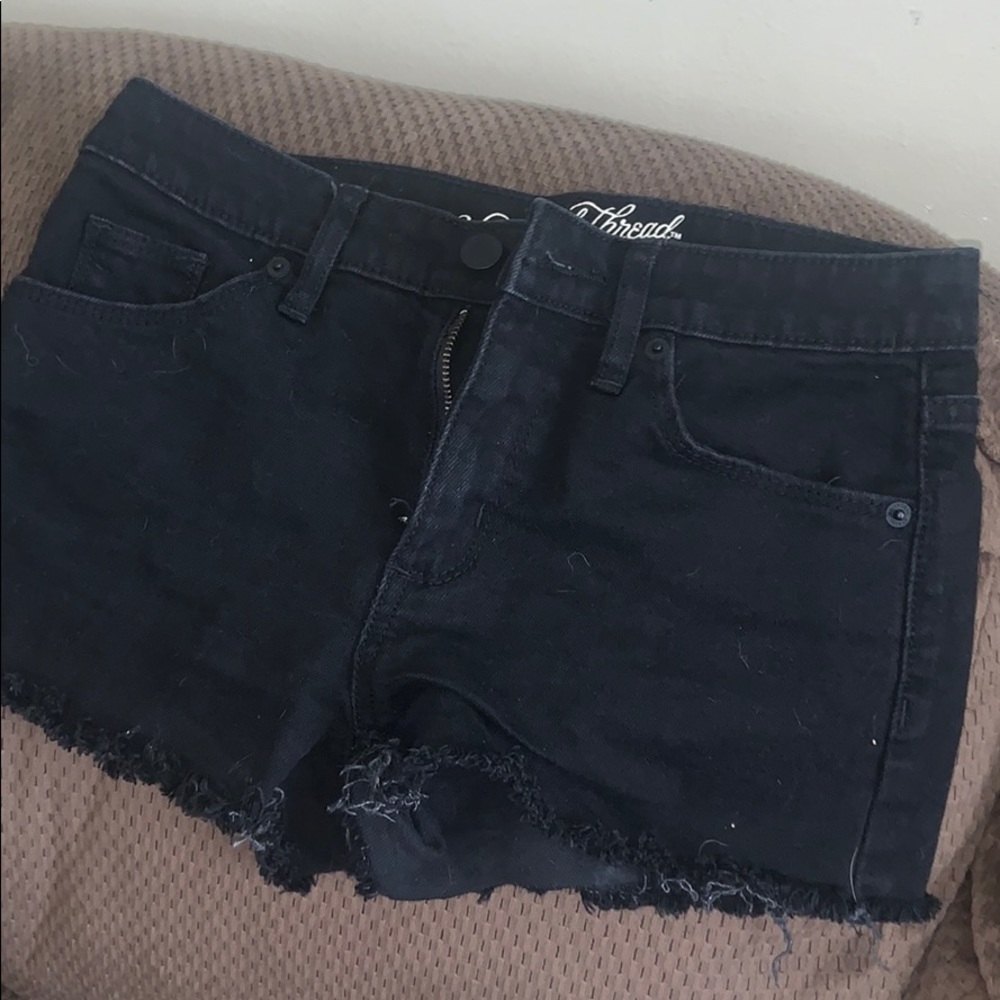 black summer jean shorts